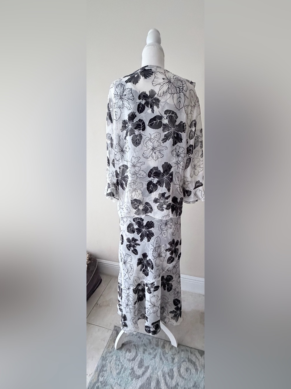 Dana Kay 2-Piece Tropical Floral Dress & RuffleSet - Size 12 (Fits Small) - Picture 7 of 9
